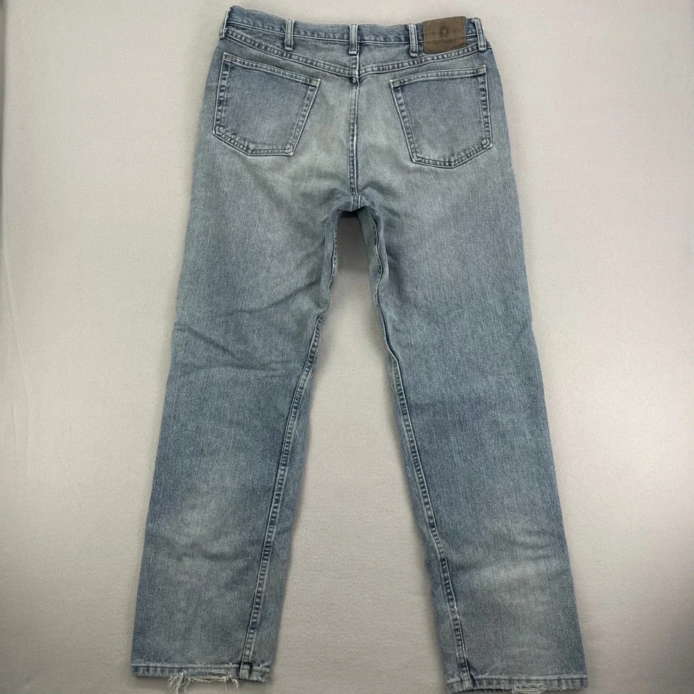 Wrangler Jeans Men's 36x32 97601VR‎ Straight Leg Faded Distressed Workwear Denim